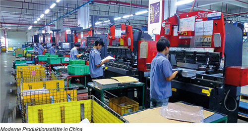 Moderne Produktionsstätte in China